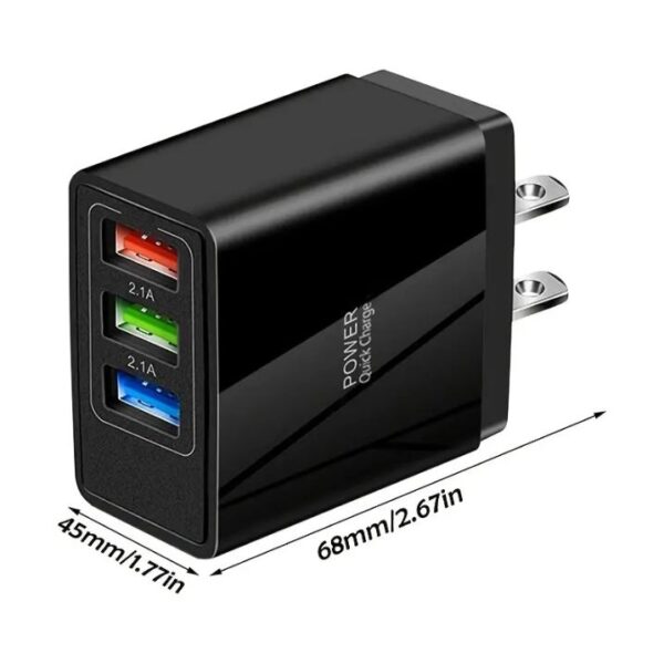 3 USB Cargador de teléfono móvil de pared con enchufe múltiple para IPhone Samsung Xiaomi Huawei UE / EE. UU. Cargador universal para teléfono móvil - Imagen 2