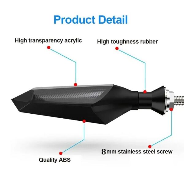 Luces indicadoras, intermitentes de destello de flujo secuencial de la lámpara de señal de giro LED de motocicleta de 8 mm - Imagen 6