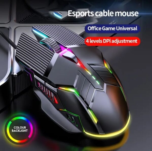 Mechanical Gaming Mouse Wired Computer Racer Desktop Laptop Office Universal Silent Mouse New Racer Wired Mouse Light Up Quiet Mouse Office Gaming RGB Light Up Racer Mouse Wired Mouse Gaming Mouse - Imagen 3