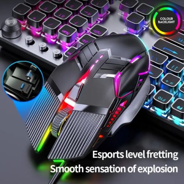 Mechanical Gaming Mouse Wired Computer Racer Desktop Laptop Office Universal Silent Mouse New Racer Wired Mouse Light Up Quiet Mouse Office Gaming RGB Light Up Racer Mouse Wired Mouse Gaming Mouse - Imagen 2